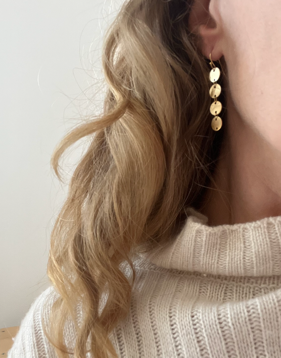 large layered disc earrings