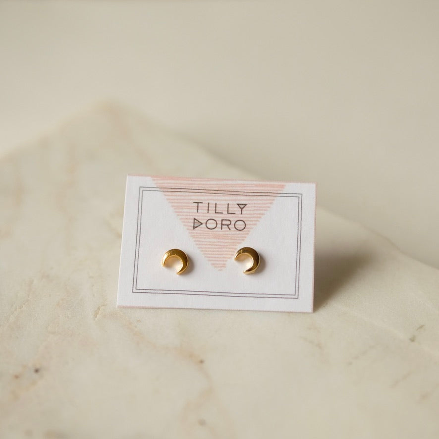 small crescent stud