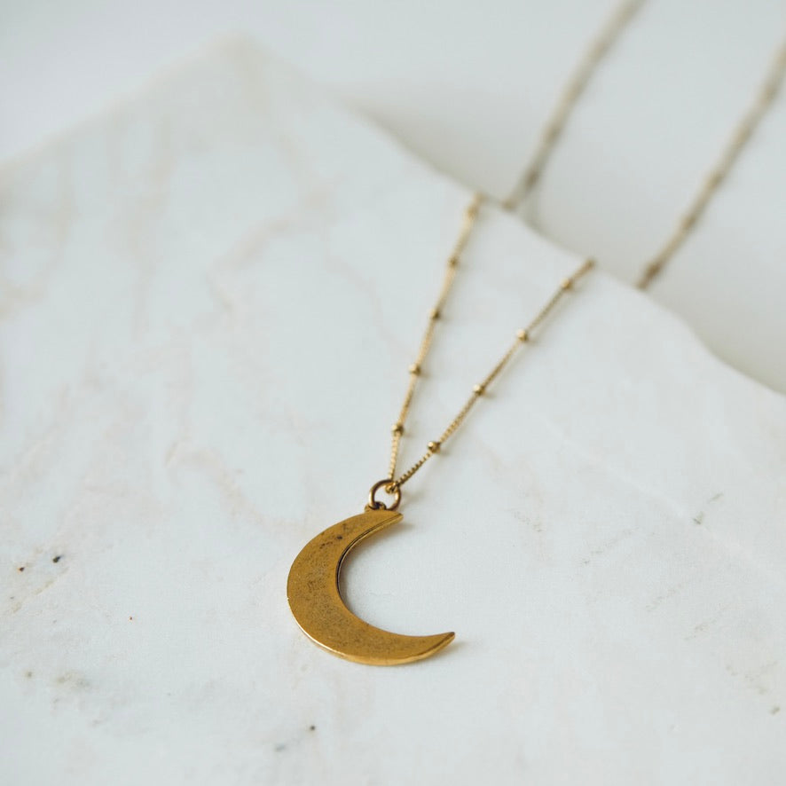 Sliver Moon Charm Necklace