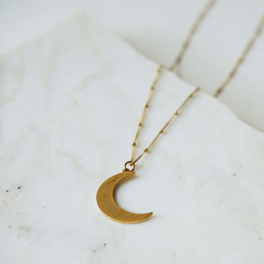Sliver Moon Charm Necklace