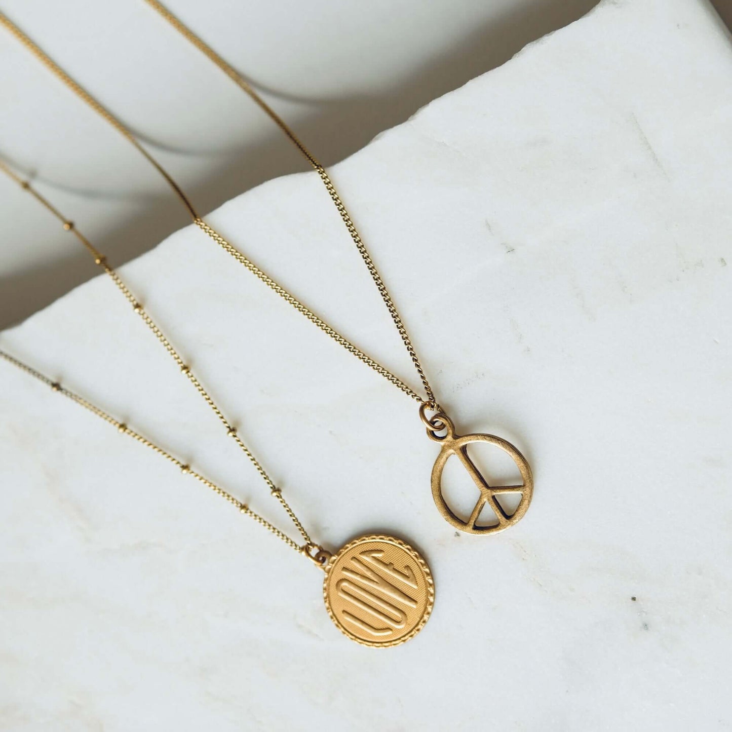 Peace, Love Charm Necklace