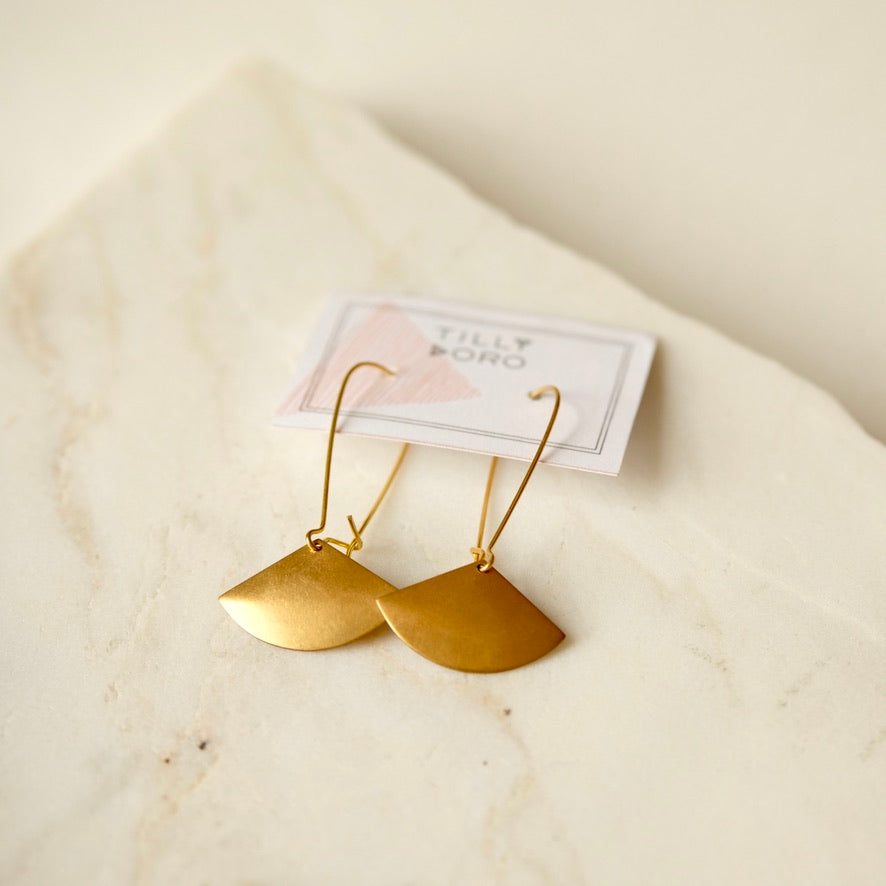 fan hoop earrings