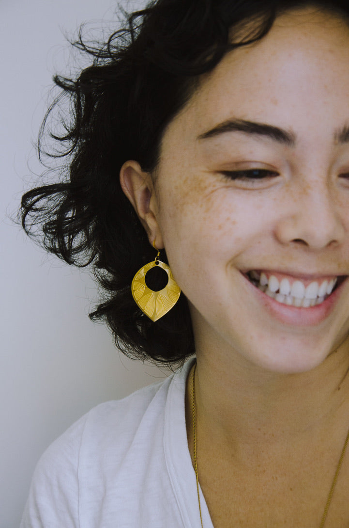 etched teardrop earrings