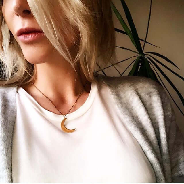 Sliver Moon Charm Necklace