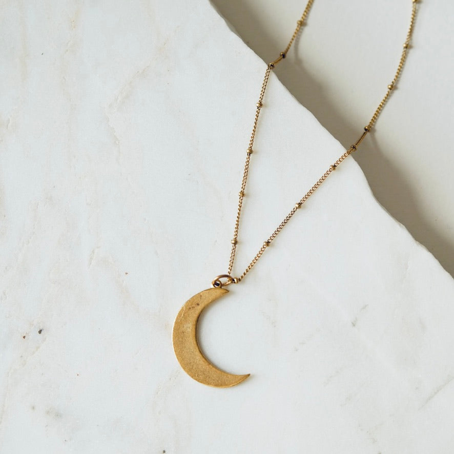 Sliver Moon Charm Necklace