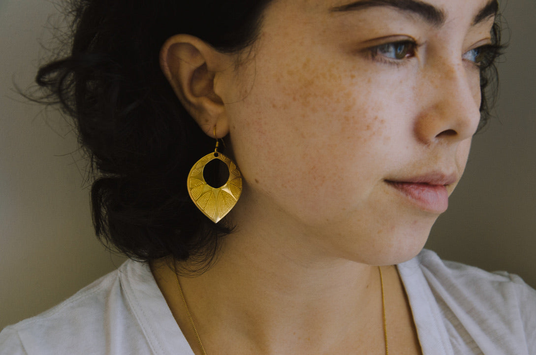 etched teardrop earrings