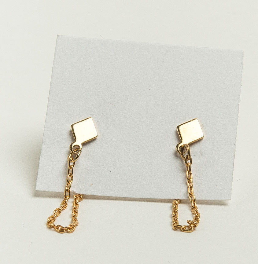 Small Diamond & Chain Studs