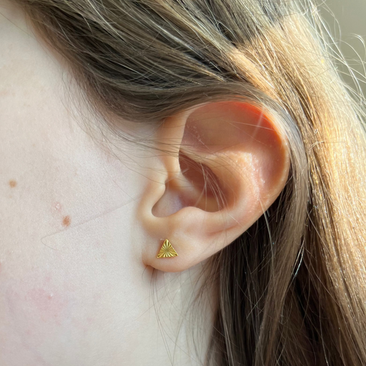 Etched Triangle Studs