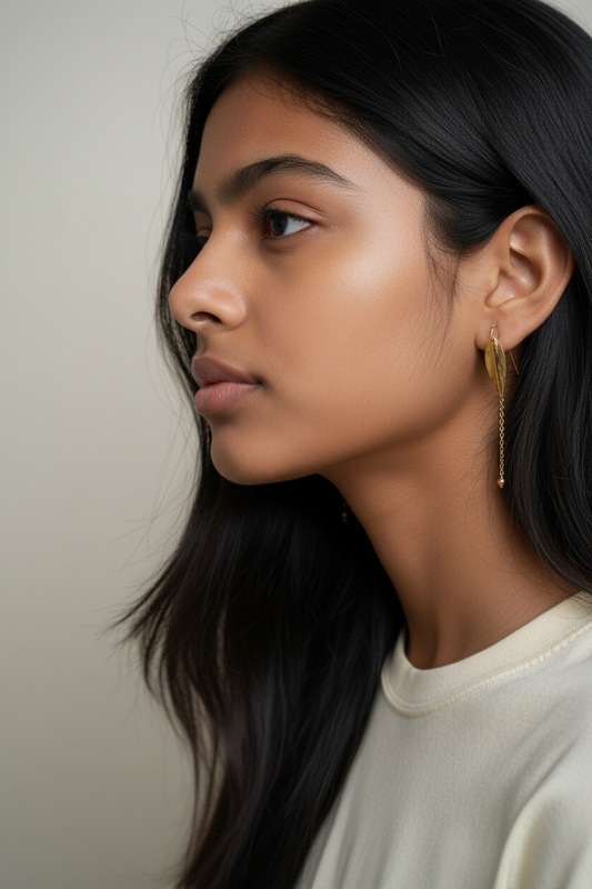 Hammered Leaf Earrings