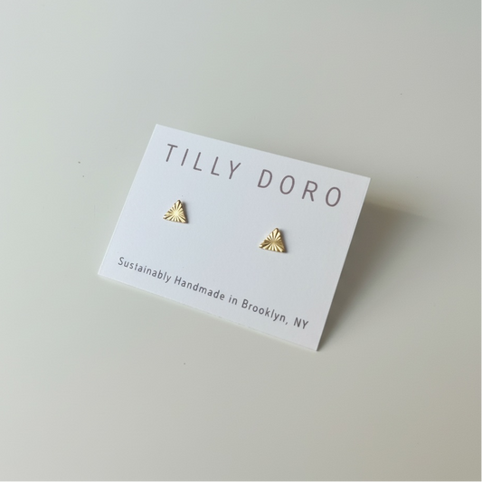 Etched Triangle Studs