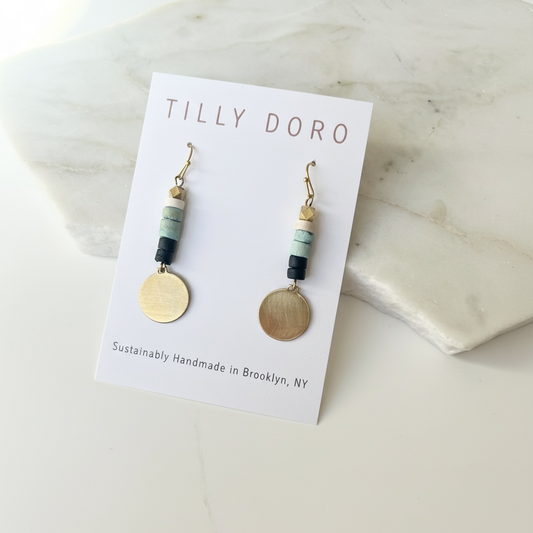 Mint Disk Earrings