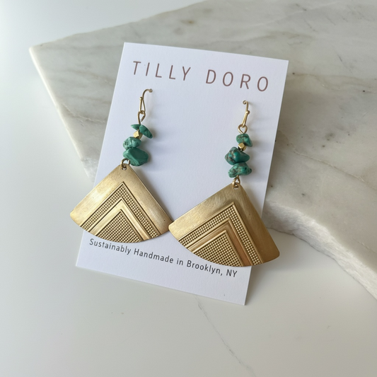 Fan + Tuquoise Earrings