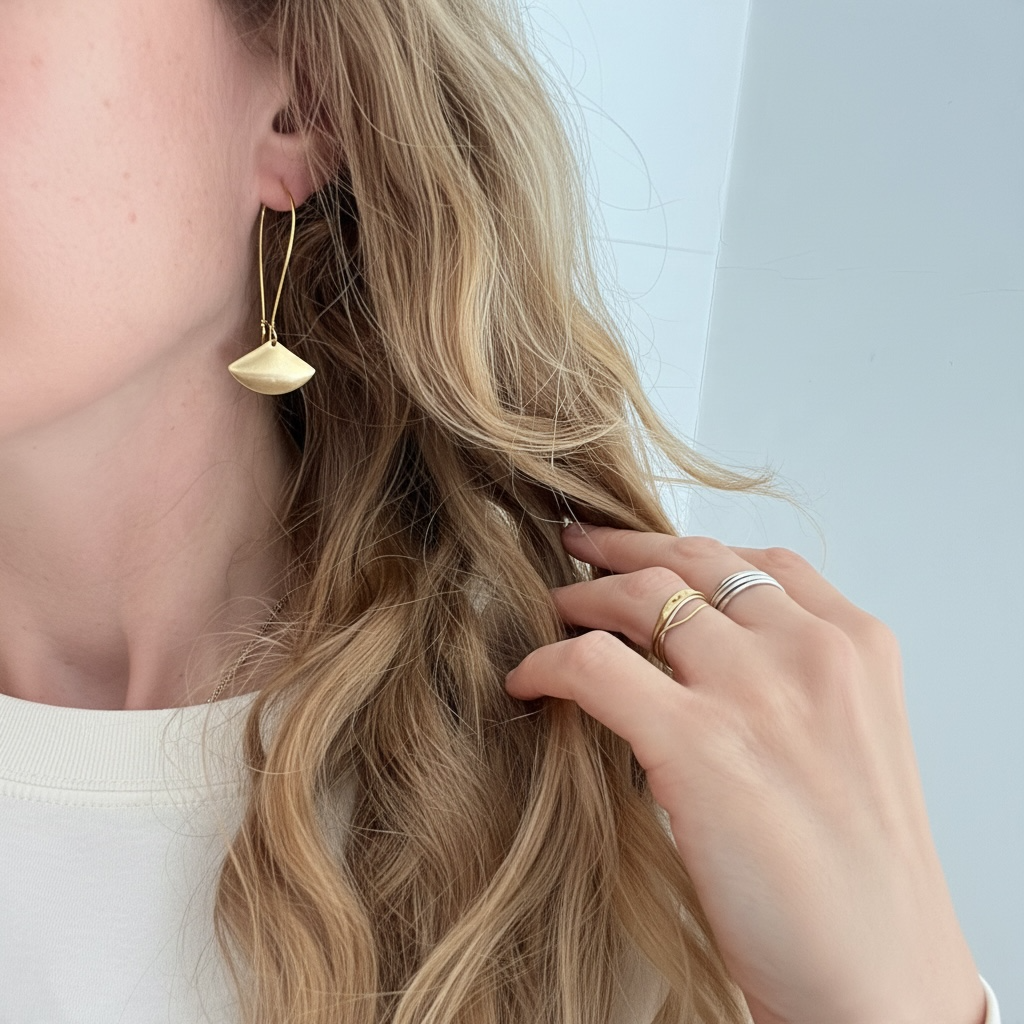 Fan Hoop Earrings