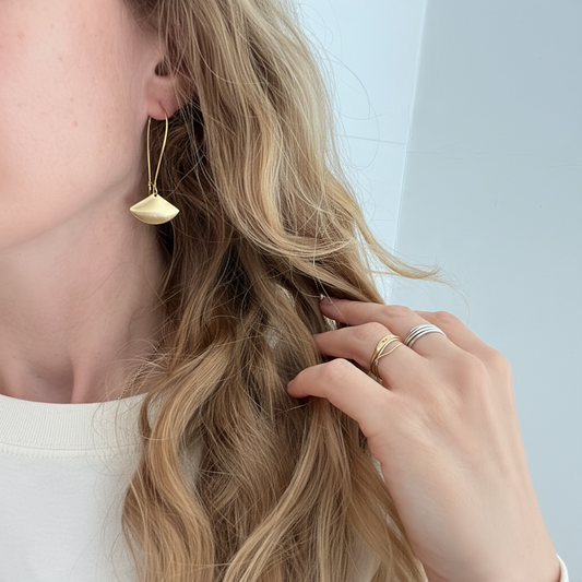 Fan Hoop Earrings