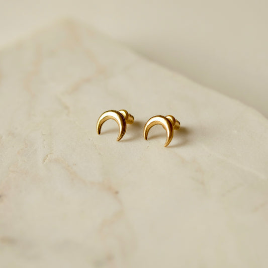 large crescent stud earring