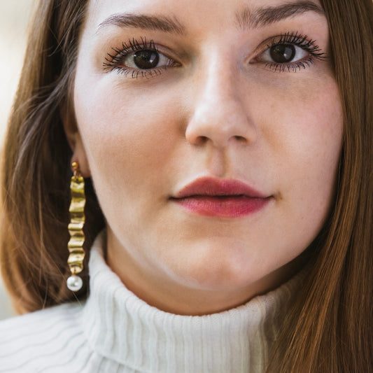 wave & pearl earrings
