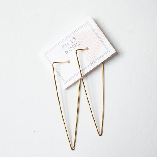 Triangle wire hook earrings
