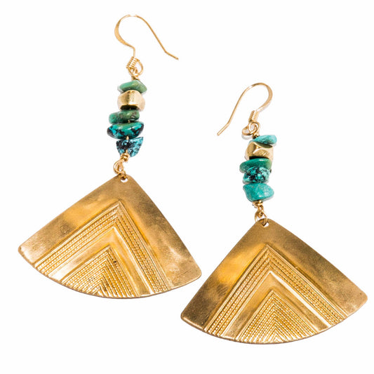 Fan + Tuquoise Earrings