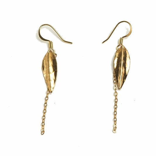 Hammered Leaf Earrings